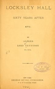 Cover of: Locksley hall sixty years after