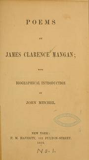 Cover of: Poems by James Clarence Mangan