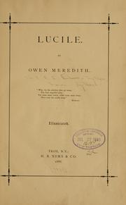 Cover of: Lucile. by Robert Bulwer Lytton