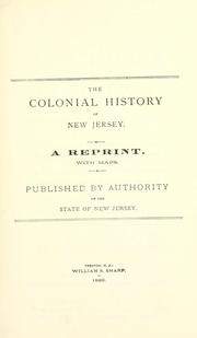 The colonial history of New Jersey