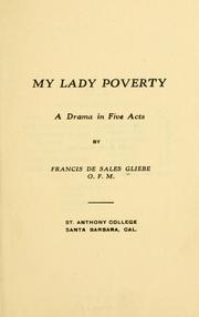 Front cover of My lady poverty by Unknown