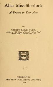 Cover of: Alias Miss Sherlock by Arthur Lewis Tubbs