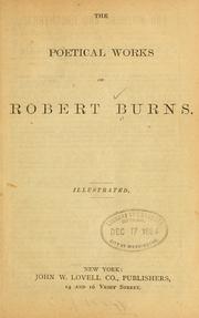 Cover of: poetical works of Robert Burns ... | Robert Burns