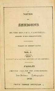 Cover of: Notes of sermons.