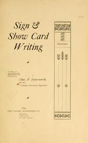 Cover of: Sign and show card writing. | Charles F. Butterworth