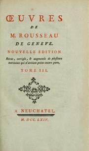 Cover of: Oeuvres de M. Rousseau de Geneve. by Jean-Jacques Rousseau