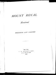 Cover of: Mount Royal, Montreal by Frederick Law Olmsted, Sr.