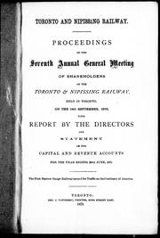 Proceedings of the seventh annual general meeting of shareholders of the Toronto & Nipissing Railway