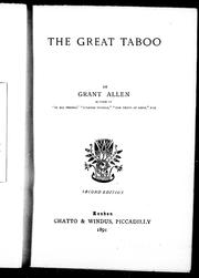 Cover of: The great taboo by Grant Allen
