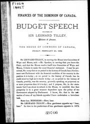 Finances of the Dominion of Canada