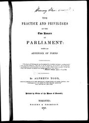Cover of: The practice and privileges of the two Houses of Parliament: with an appendix of forms