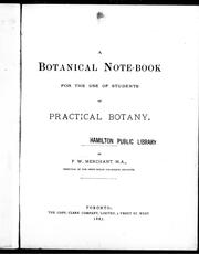 Cover of: A botanical note-book for the use of students of practical botany by F. W. Merchant