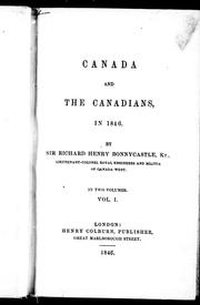 Cover of: Canada and the Canadians in 1846