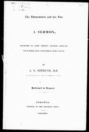 Cover of: The Shunammite and her son by Bethune, A. N.