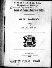 Cover of: By-law on cabs