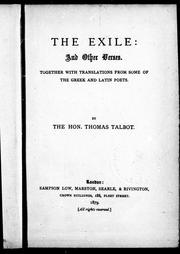 Cover of: The exile, and other verses: together with translations from some of the Greek and Latin poets