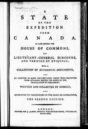 Cover of: A state of the expedition from Canada by John Burgoyne