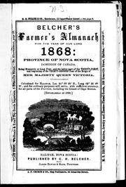 Belcher's farmer's almanack for the year of Our Lord 1868