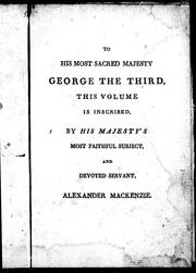 Cover of: A general history of the fur trade from Canada to the North-west by Sir Alexander Mackenzie
