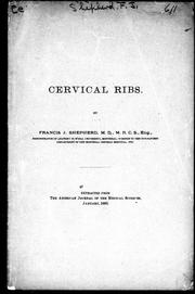Cover of: Cervical ribs by Francis J. Shepherd