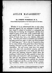 Cover of: Asylum management