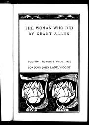 Cover of: The woman who did by Grant Allen