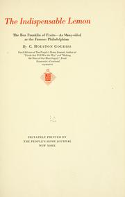 Cover of: The indispensable lemon by C. Houston Goudiss