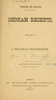 Cover of: Dedham receipts by Olive C Daniell