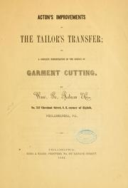 Cover of: Acton's improvements on The tailor's transfer by Acton, William R., & co., Philadelphia