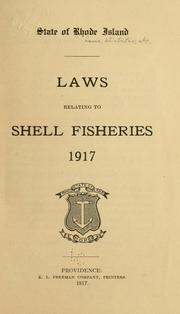 Cover of: Laws relating to shell fisheries, 1917.