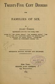 Cover of: Twenty-five cent dinners for families of six
