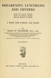 Cover of: Breakfasts, luncheons and dinners by Mary Davoren (Molony) Chambers