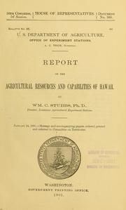Cover of: Report on the agricultural resources and capabilities of Hawaii. by William Carter Stubbs
