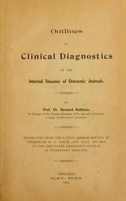 Outlines of clinical diagnostics of the internal diseases of domestic animals