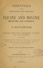 Cover of: Essentials of the principles and practice of equine and bovine medicine and surgery ... by Walter Langtry