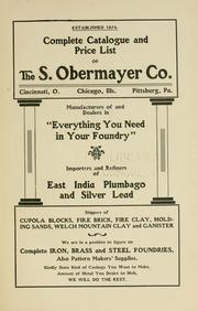 Cover of: Complete catalogue and price list of the S. Obermayer co. ...