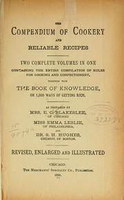Cover of: The compendium of cookery and reliable recipes by Blakeslee, E. C. Mrs.