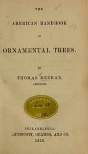 Cover of: American handbook of ornamental trees.