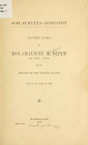 Cover of: Soil surveys--Forestry by Chauncey M. Depew, Chauncey M. Depew