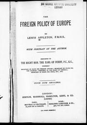 Cover of: The foreign policy of Europe