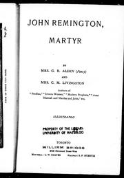 Cover of: John Remington, martyr