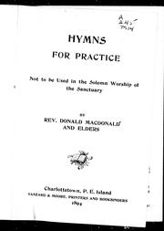 Cover of: Hymns for practice by Donald MacDonald