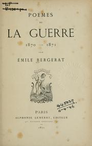 Cover of: Poemes de la guerre, 1870-1871.