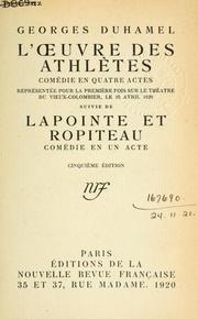 Cover of: L' oeuvre des athlètes by Georges Duhamel