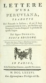 Lettere d'una Peruviana by Françoise de Grafigny