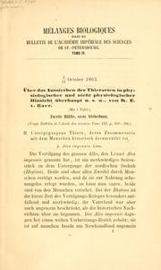 Cover of: Über das Aussterben der Thierarten in physiologischer und nicht physiologischer Hinsicht überhaupt u. s. w.