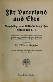Cover of: Für V aterland und Ehre by herausgegeben Wilhelm Kranzler.