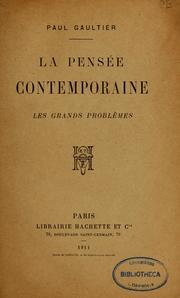 Cover of: La Pensée contemporaine: les grands problèmes.