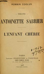 Cover of: Antoinette Sabrier: L'enfant chérie