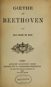 Cover of: Goethe et Beethoven